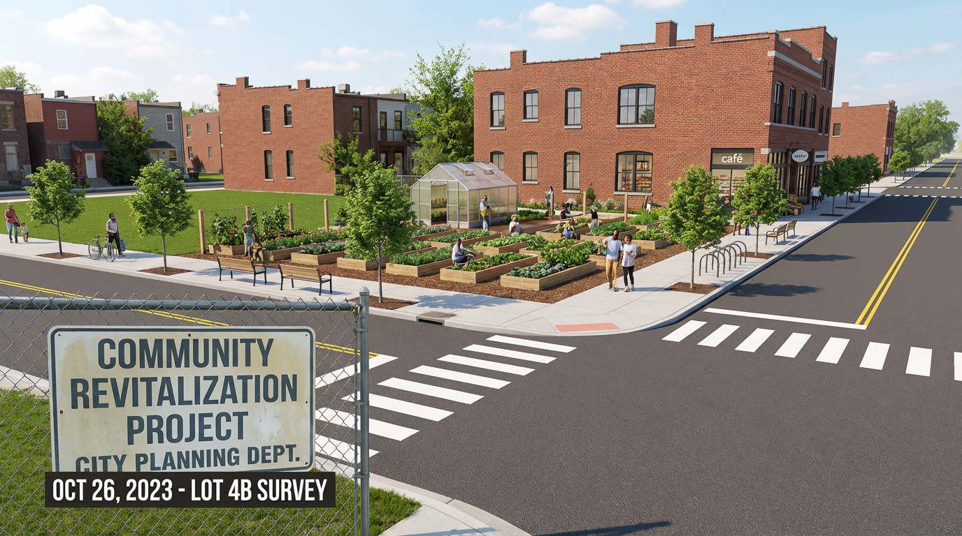 Gray sedan in bright urban daylight setting after AI transformation